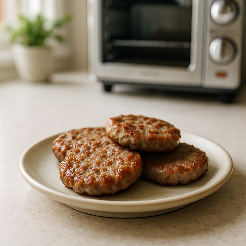 Toaster Oven Frozen Breakfast Sausage Patties